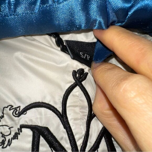 Mackage Cream Mid-length Down WOOL Leather Puffer jacket Coat with Fur Hood sz S - Picture 7 of 15